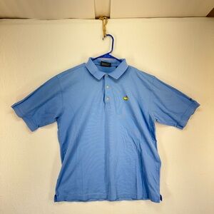 Masters Collection Polo Shirt Men's L Blue 60's Two-Ply Mercerized Golf Cotton